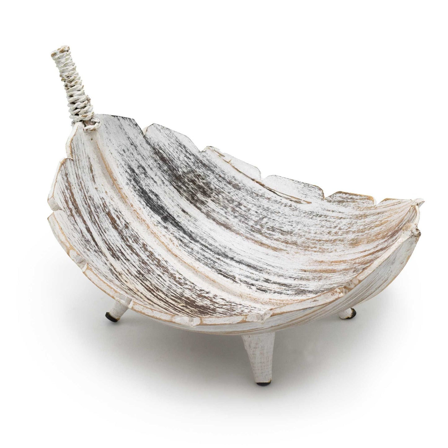 Coconut Leaf Fruit Bowl - Whitewash