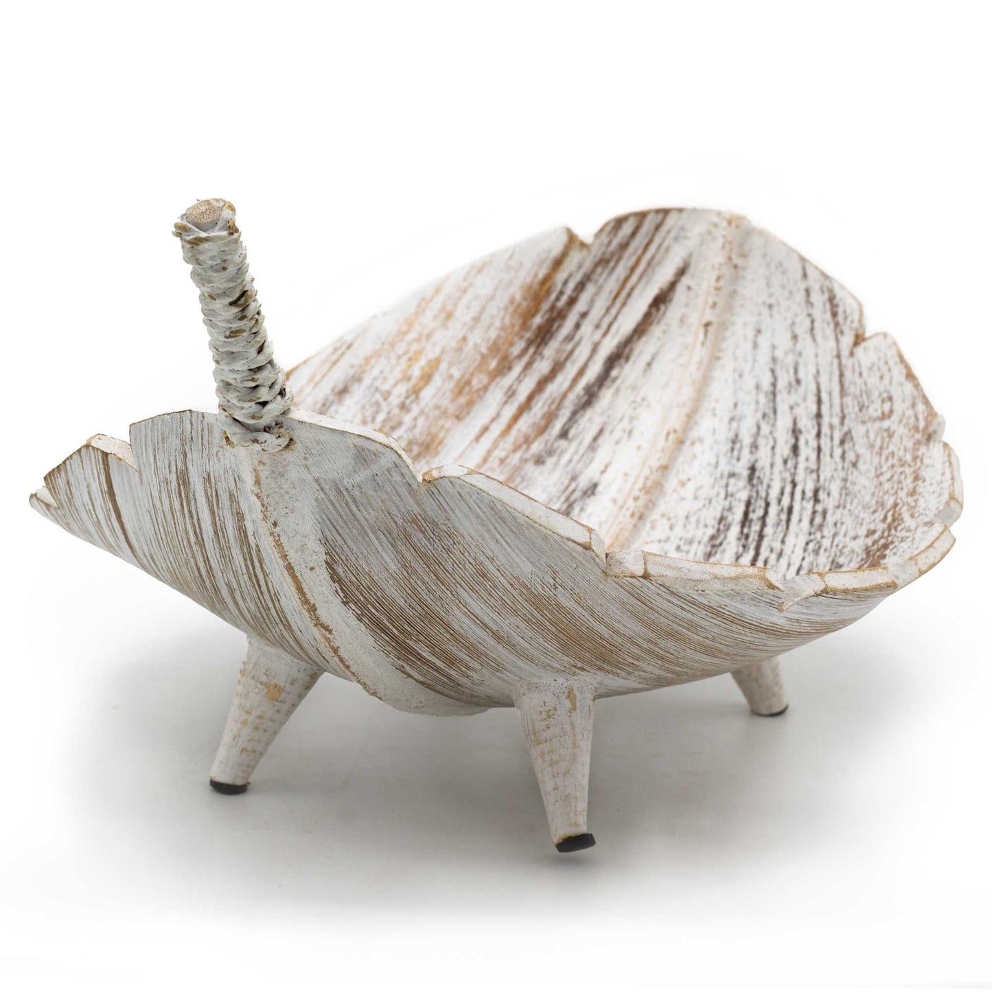 Coconut Leaf Fruit Bowl - Whitewash