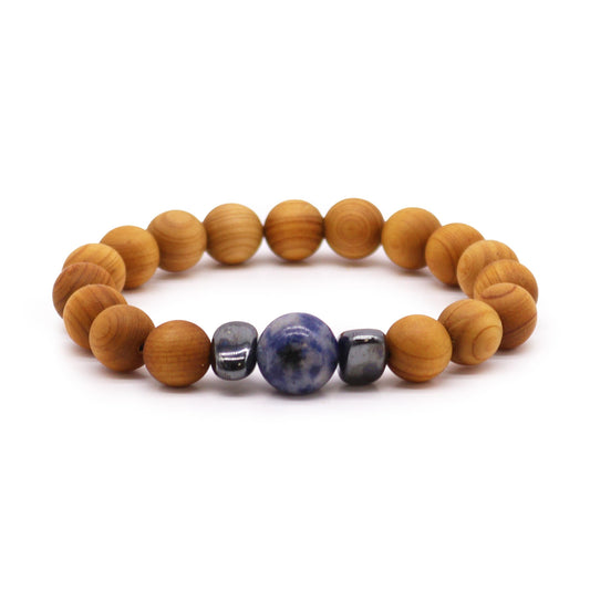 Cedarwood Throat Chakra Bangle