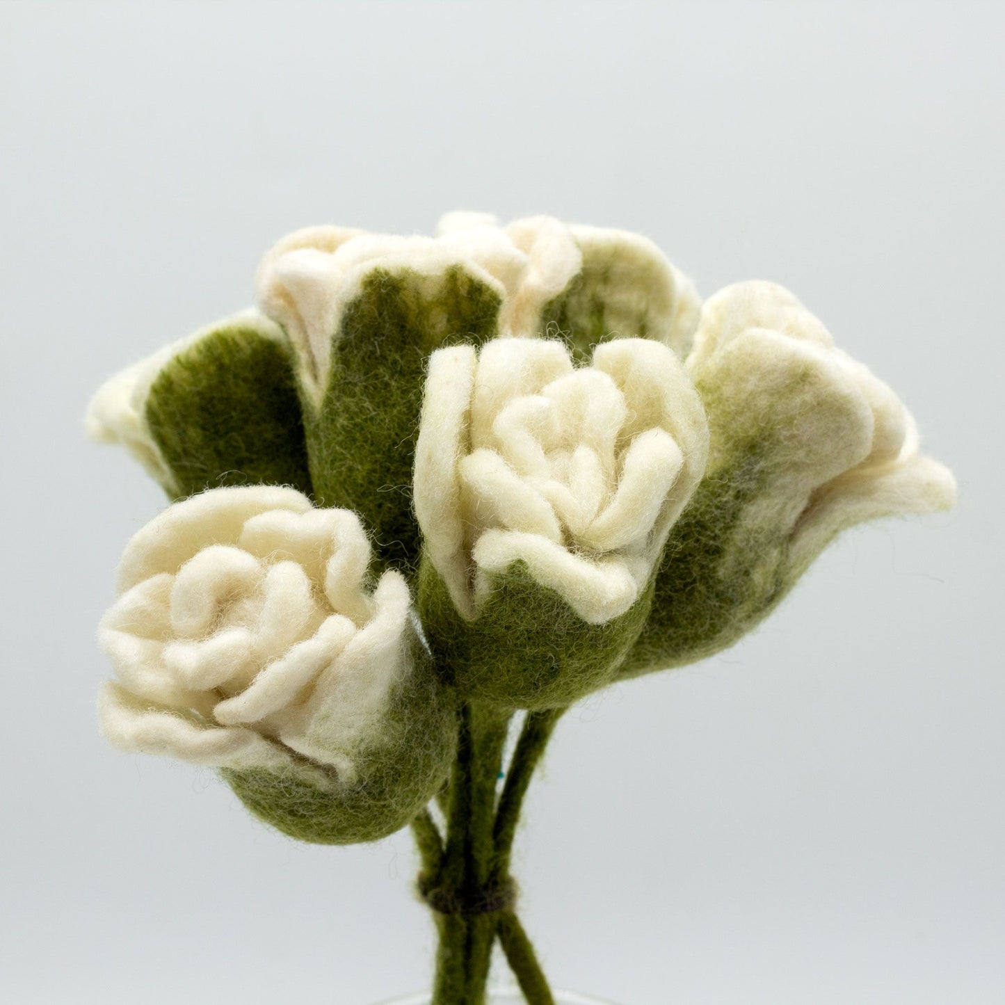 Felt Flowers (x6) - White Roses
