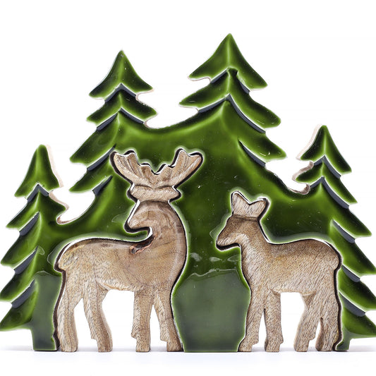 Deer in the Forrest Wooden Decoration